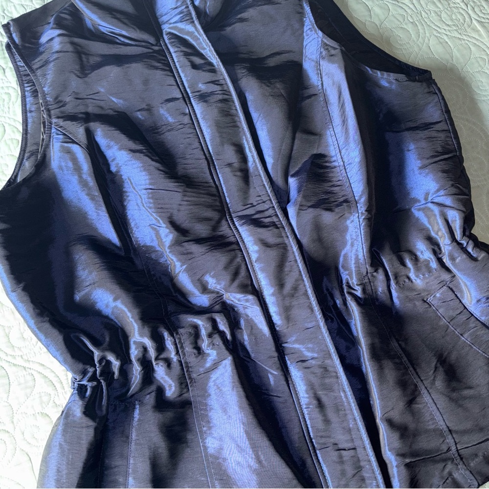 Coldwater Creek Blue Sleeveless Jacket - Picture 3 of 10